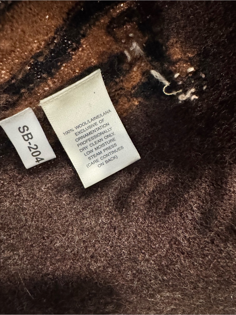 Susan Bristol Brown Wool Vest w Sheep Motifs- Farmhouse Cottage Twee Grandma - Picture 4 of 6
